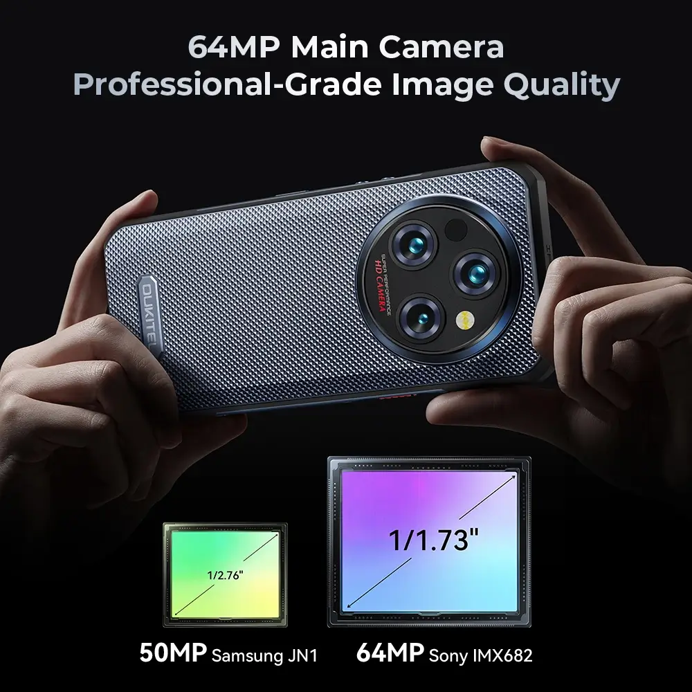Oukitel WP35Pro 5G Rugged Phone 6.6'' HD+ Display 11000mAh Big Battery 64MP Camera Android 15(12GB+512GB NFC) - Image 5